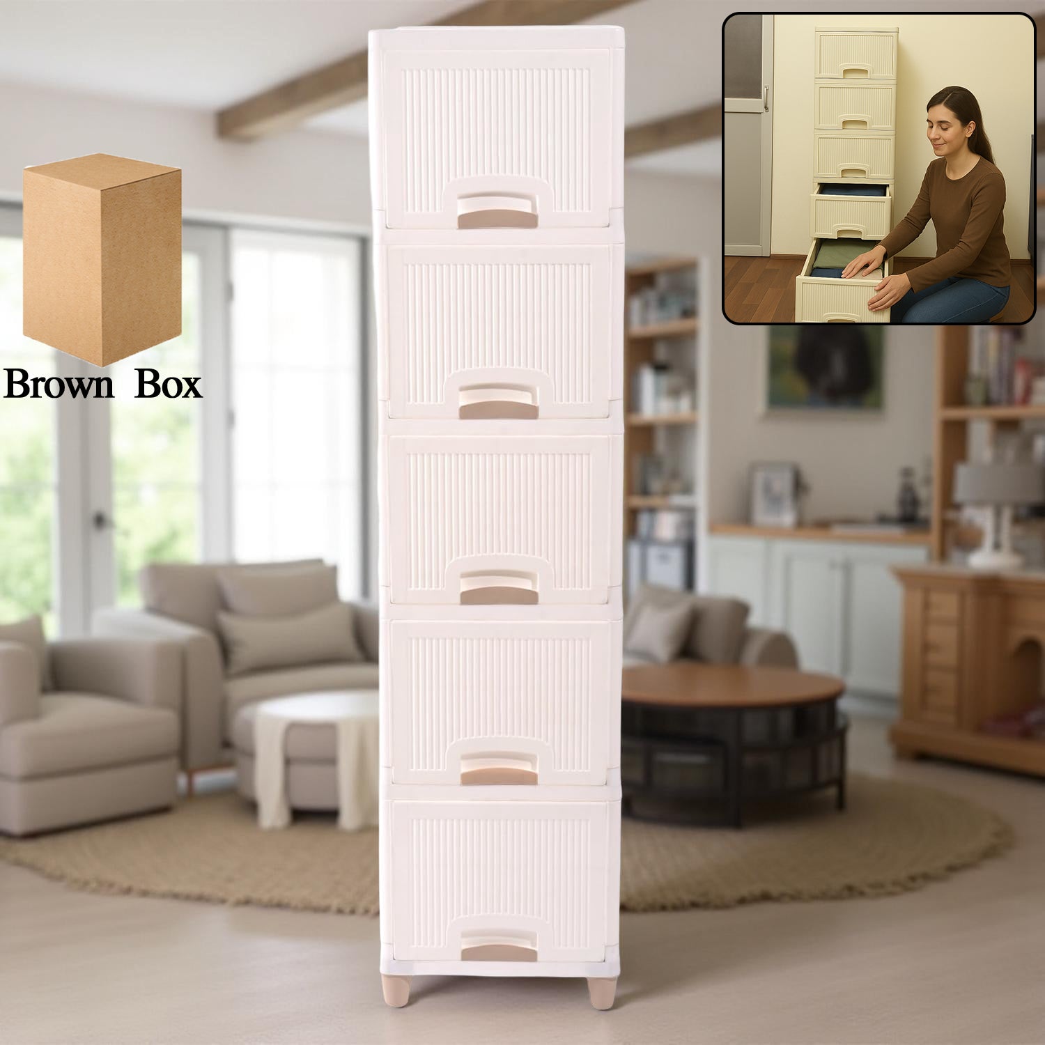 Multi-Purpose 5-Layer Plastic Storage Drawer Cabinet for Home and Office Multi-Purpose 5-Layer Plastic Storage Drawer Cabinet for Home and Office